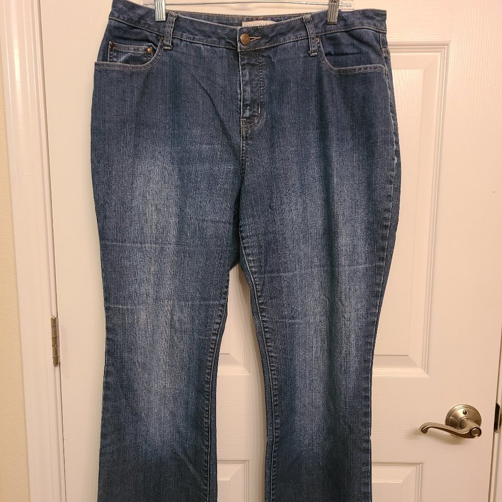 Fashion Bug Medium Wash 5-pocket Flare Jeans Size 18